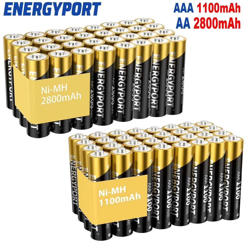 Lote Baterías Recargables ENERGYPORT AAAA 2800mAh 1100mAh 1.2V Batería NI-MH Foto 1 de 4