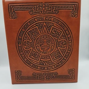 VTG 12 X 10 Tan Vinyl Portfolio Case Aztec Style Faux Carved By National - Bild 1 von 5