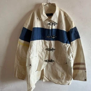 Polo Ralph Lauren Herren Feuerwehrmann Jacke Oberbekleidung Creme Navy Vintage 90er Gr. M - Bild 1 von 8