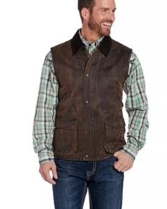 Chaleco occidental Cripple Creek Ranchwear para hombre oculto talla L marrón forrado engrasado - Imagen 1 de 19