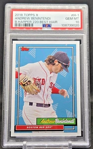2018 Topps X Bryce Harper 220 Best Hair #H-1 Andrew Benintendi PSA Gem MT 10 - Picture 1 of 2