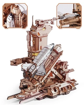 ROKR Space Shuttle 3D Wooden Puzzle Moving Rocket Launch Tower for Adults Teens - Image 1 of 4
