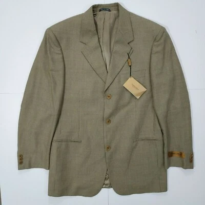 Blazer Hombre de Hoy Peda Super 100's Alto Twist Talla 39R Punteado Beige Traje Chaqueta Foto 1 de 4