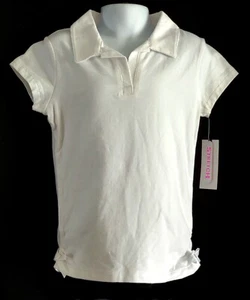 IZOD Approved Schoolwear White Polo Shirt with Bows Girl's Size S/C 6/6X NWT - Picture 1 of 10