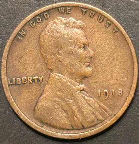1918-P Lincoln Wheat Cent -Fine+ Cover