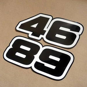Custom Race Number Vinyl Self Adhesive Sticker Waterproof Car Motorbike Bike - Picture 1 of 12
