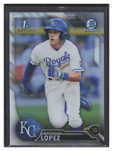2016 Bowman Chrome 1st Refractor Nicholas Lopez #BDC-43 Kansas City Royals RC - Picture 1 of 2