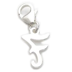 Buchstabe F Initial Sterling Silber Charm auf 9mm Clip .925 x 1- - Bild 1 von 5