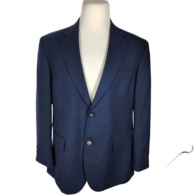 Dickers Mens Sz 42R Navy Blue Metal Buttons Poly Wool Blend Sport Coat B37 - Image 1 of 4