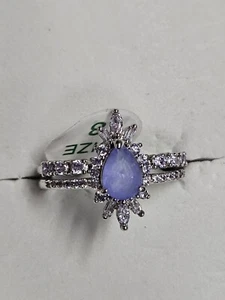 Bomb Party Ring Sz 8 Rocking The Glam Light Amethyst On Rhodium Rbp7467 - Picture 1 of 4