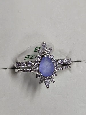 Bomb Party Ring Sz 8 Rocking The Glam Light Amethyst On Rhodium Rbp7467 - Image 1 of 4
