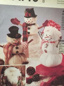McCalls Sewing Pattern 6723 A Country Christmas Noel Crafts Snowman Uncut - Picture 1 of 4
