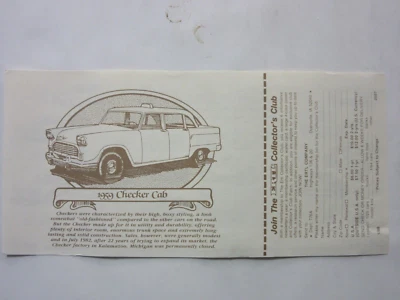Hoja de información de cabina de comprobación Ertl 1959 y solicitud de club de coleccionistas n.º 2587 Foto 1 de 4