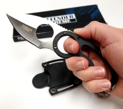 Concealed Carry Full Tang Fixed Blade Boot Neck Knife EDC Sheath Black - Image 1 of 4