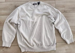 R&R Knit Sweater Vintage 90's  Size M Beige Crew Neck 100% cotton Pullover - Bild 1 von 12