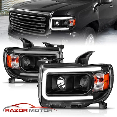 LED 15 16 17 18 19 20 21 22 For GMC Canyon DRL Black Projector Headlights - Image 1 of 4