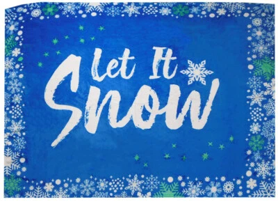 Let It Snow Snowflakes Blue 50x60 50"x60" Plush Fleece Blanket Throw - Image 1 of 3