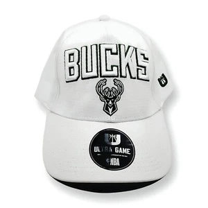 Men's ULTRA GAME NBA Milwaukee Bucks "WHITE OUT" Adjustable Hat NEW - Picture 1 of 9