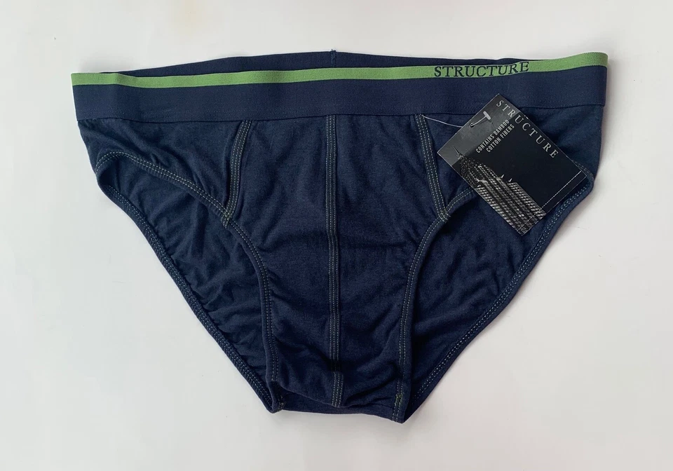 VTG Structure Bamboo Cotton Blend Low Rise Briefs Large 36-38 Old Stock Sears - Image 1 of 1