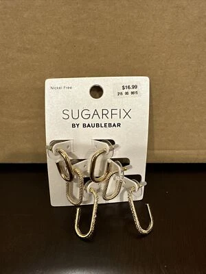 Juego de 3 pendientes de aro Huggie dorado SUGARFIX by BaubleBar - dorado Foto 1 de 4