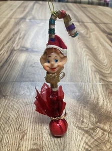 Vintage 50’s Elf Pixie Lutscher Zuckerstange Ornament Made in Japan - Bild 1 von 8