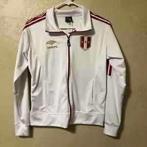 Umbro Peru FPF Anthem Walkout Zip Up White Home Jacket Womens Medium - Picture 1 of 8