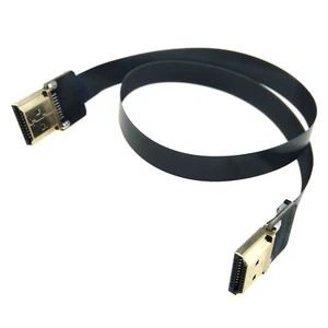 4K HDMI Video Cable 40cm Flat Wire Gold Plated Male Plug Connector Display Lead - Picture 1 of 6