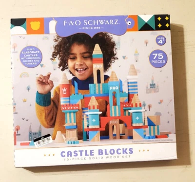FAO Schwarz Toy Castle Colorful Wood Blocks Set 75 Pieces - Image 1 of 3