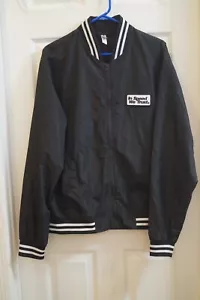 BLACK WIND BREAKER WINDBREAKER JACKET W/ IN SPEED WE TRUST PATCH LARGE L - Picture 1 of 4