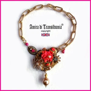 Jewelry Necklace Pendant Fashion Luxury Design Elegant Flower Spider Rhinestone - Picture 1 of 24