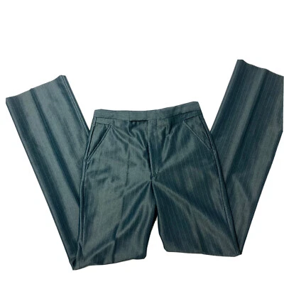 NOS New ROCKABILLY SHARK SKIN Vtg 60’s STEEL BLUE Dress Pants Trousers 34 W 34W - Image 1 of 4