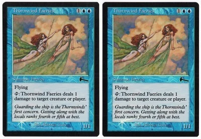 Thornwind Faeries x2 2x 1999 Urza's Legacy FOIL Blue Common Creature MTG NM AZ2 - Image 1 of 2