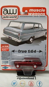 Auto World Muscle vagon inseguimento 1963 chevy II nova 400 carro (NG59) - Foto 1 di 2