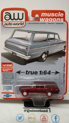 Auto World Muscle vagon inseguimento 1963 chevy II nova 400 carro (NG59) - Immagine 1 di 2