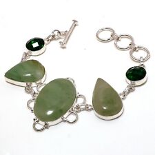 Green Aventurine, Chrome Diopside Gemstone 925 Sterling Silver Jewelry Bracelet