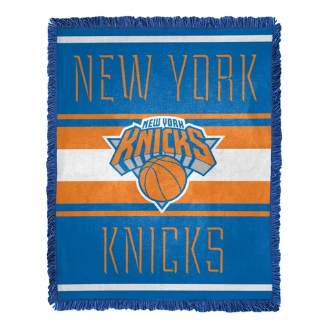 Northwest NBA  New York Knicks Nose Tackle Woven Jacquard Throw Blanket Cover