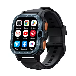 Black 2G+16G Android Smart Watch GPS Dual Camera Fitness Tracker Watch 4G WiFi - Picture 1 of 18
