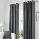 Ready Made Thermal Blackout Eyelet Ring Top Curtain Pair, Free Matching Tie Back