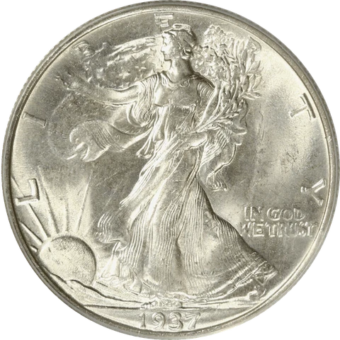 1937 Walking Liberty Half Dollar 50c PCGS Old Green Holder MS 64 CAC Cover