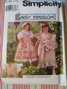 Simplicity 7029 Size 5,6,7,8 Daisy Kingdom Girl's Dress & Doll's Dress - Picture 1 of 2