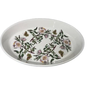 Portmeirion Serving Bowl Vintage Size 15 White Botanic Garden Oval England Retro - Picture 1 of 9