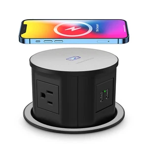 Automatic Pop up Power Outlet with 15W Wireless Charger,Pop up Electrical Outlet - Picture 1 of 12