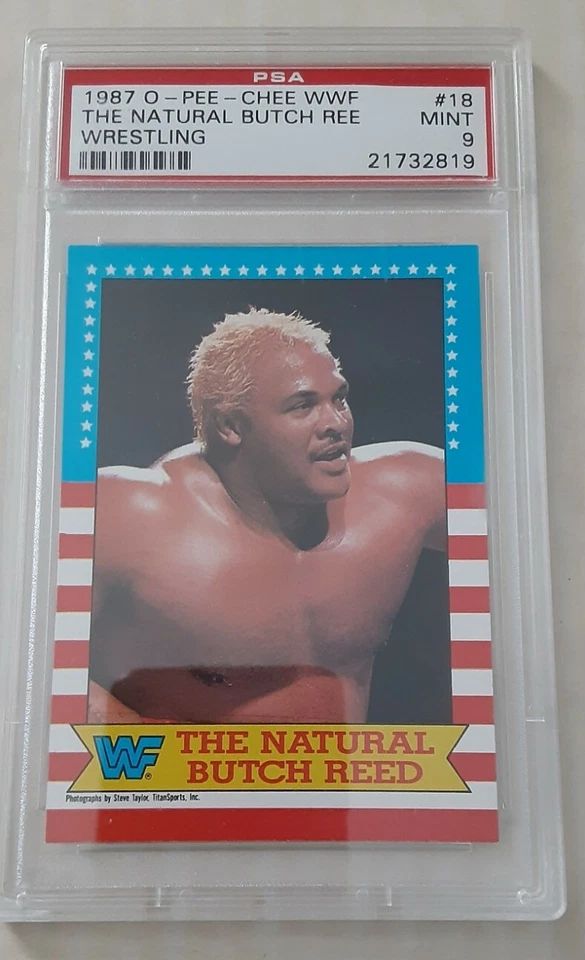1987 OPC O-PEE-CHEE WWF WWE WRESTLING  # THE NATURAL  BUTCH REED  HOF RC PSA 9 - Image 1 of 1