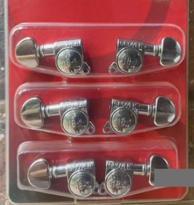 Grover 3+3 Mid-Size Rotomatic Tuner 3X3 Chrome 18:1 for Gibson LP PRS Guitar - Picture 1 of 4