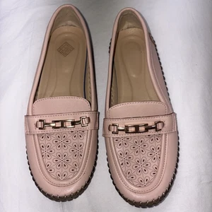 Mocasines para mujer de cuero rosa talla 40/8,5 ajuste cómodo sin cordones nuevos con etiquetas/caja - Imagen 1 de 8