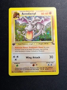 Carte Pokemon AERODACTYL 1/62 HOLO PRERELEASE Fossile EDITION 1 Wizards English - Picture 1 of 13
