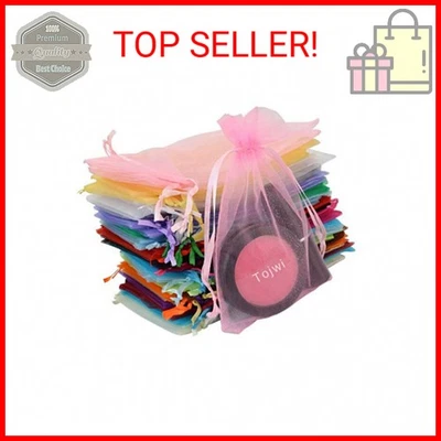 Bolsas de organza Tojwi 50 piezas - mezcla de colores 3,54''x4,33'' (9x11 cm) organz satinado con cordón Foto 1 de 2