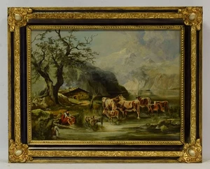 Um 1920–1940, altes Gemälde, Landschaft am Gebirgsbach, Öl, 53,5 x 43,5 cm - Bild 1 von 14