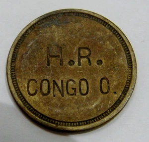 Henry Rice Saloon - Congo, OH - 5¢ Good For Token - Brass, 23mm - Picture 1 of 2
