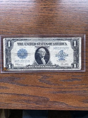 1923 $1 Silver Certificate Large Note Blue Seal H-D Series 102 Years Old! - Image 1 of 4